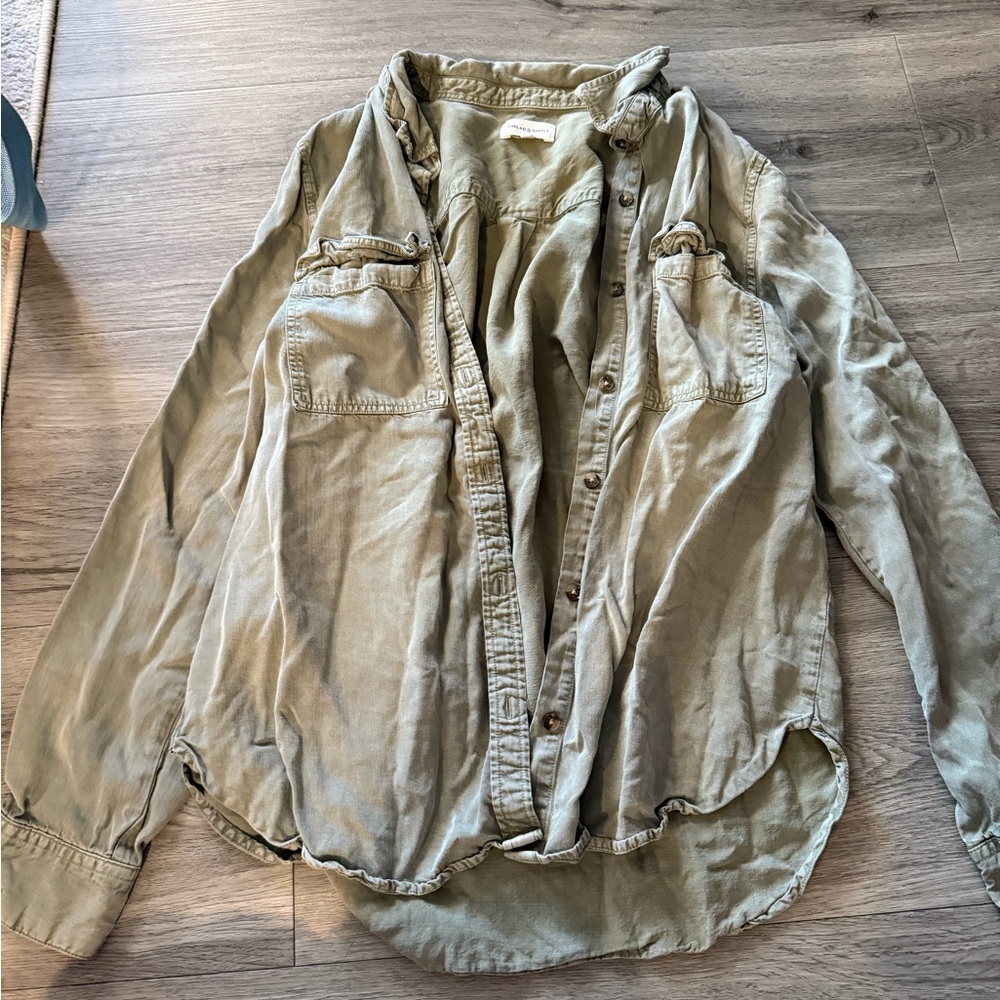 Thread & Supply Olive Button Down Shirt